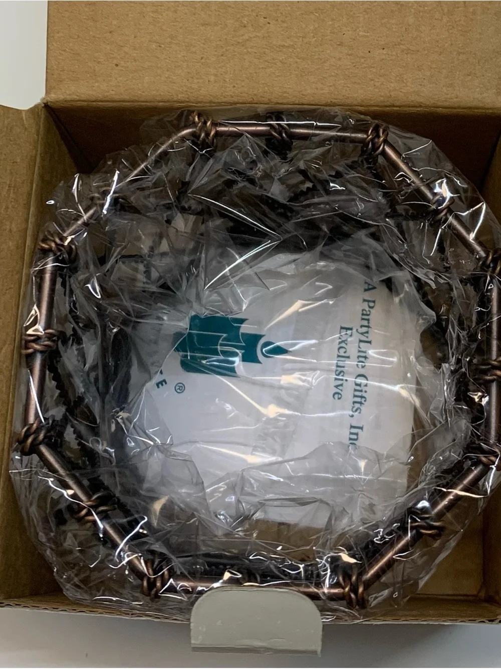 PARTYLITE Home Scentiments Small Metal Basket Candle Holder P7047 NEW in Box - Picture 6 of 7